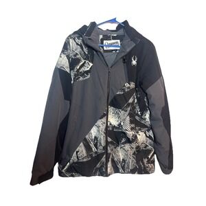 Spyder‎ Women's Plus Size 20 Hooded Full Zip Jacket Black Gray Camo Style 195018